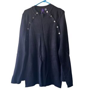 Seraphine Knit Maternity Nursing Popper Cape Blouse Top Women Medium Black Mom